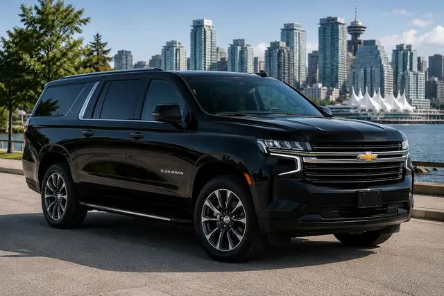 Black luxury SUV for Burnaby airport transportation